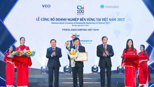 FrieslandCampina Việt Nam nằm trong top 100 doanh nghiệp bền vững